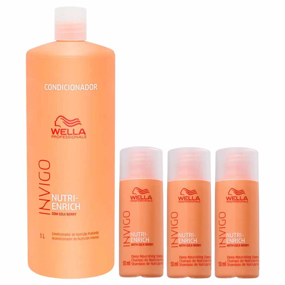 Wella Professionals Invigo Nutri-Enrich Kit - 1 Condicionador + 3 Shampoos Kit